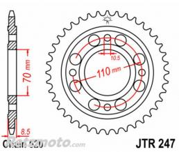 JT SPROCKETS Couronne JT SPROCKETS acier standard 247 - 520