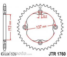 JT SPROCKETS Couronne JT SPROCKETS acier standard 1760 - 520