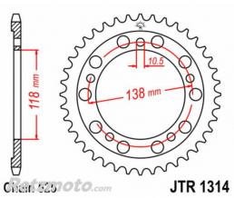 JT SPROCKETS Couronne JT SPROCKETS acier standard 1314 - 525