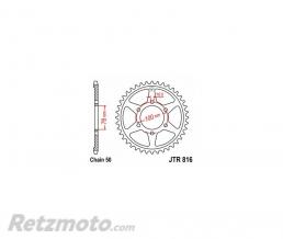 JT SPROCKETS Couronne JT SPROCKETS acier standard 816 - 530