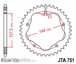 JT SPROCKETS Couronne JT SPROCKETS aluminium Ultra-Light 751 - 520 - N�cessite un porte couronne JT SPROCKETS