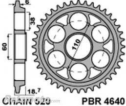 PBR Couronne PBR aluminium Ultra-Light anodis� dur 4640 - 520