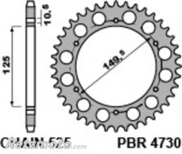 PBR Couronne PBR acier C45 standard 4730 - 525