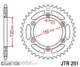 JT SPROCKETS Couronne JT SPROCKETS acier anti-boue 251 - 520