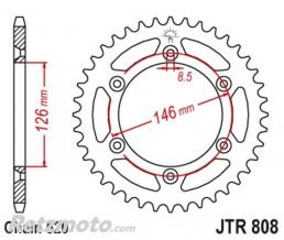 JT SPROCKETS Couronne JT SPROCKETS acier anti-boue 808 - 520