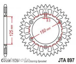 JT SPROCKETS Couronne JT SPROCKETS Racelite aluminium noir 897 - 520