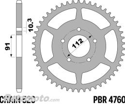 PBR Couronne 43 dents PBR acier standard 4760 - 520