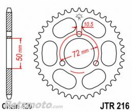JT SPROCKETS Couronne JT SPROCKETS acier standard 216 - 420