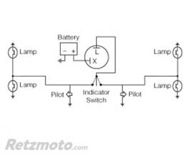Relais clignotant 6V 2 broches 21w(x2)