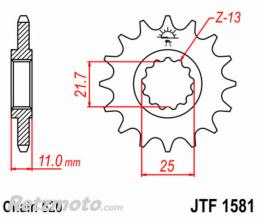 JT SPROCKETS Pignon 17 dents JT SPROCKETS acier standard 1581 - 520