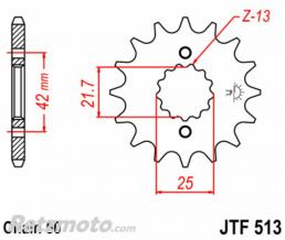 JT SPROCKETS Pignon 17 dents JT SPROCKETS acier standard 513 - 530