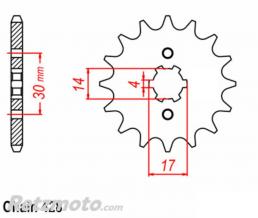 JT SPROCKETS Pignon 16 dents Mag power 50 - 428