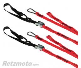 RFX Sangles d'arrimage RFX s�rie 1.0 Race (Rouge/Noir) avec boucle suppl�mentaire et clip mousqueton