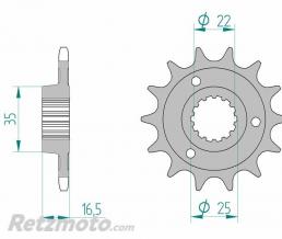 Kit chaine Ducati Monster 1200 AFAM 525XHR3 15x41 super-renforc� - couronne standard