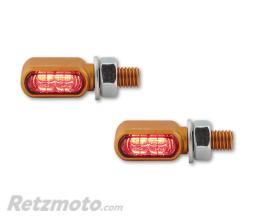 HIGHSIDER Feux arri�re/clignotants LED HIGHSIDER pro - Little Bronx - dor�/fum� - 3en1 - usin� CNC - homologu� E - la paire
