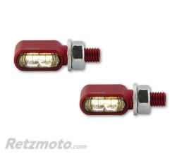 HIGHSIDER Clignotants/feux de position LED HIGHSIDER pro - Little Bronx - rouge/fum� - 2en1 - usin� CNC - homologu� E - la paire