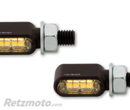 HIGHSIDER Clignotants/feux de position LED HIGHSIDER pro - Little Bronx - noir/fum� - 2en1 - usin� CNC - homologu� E - la paire