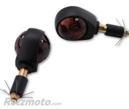 HIGHSIDER Clignotant de guidon HIGHSIDER smart Ochsenauge homologu� - verre fum� - la paire