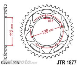 JT SPROCKETS Couronne JT SPROCKET acier standard 1877 - 525