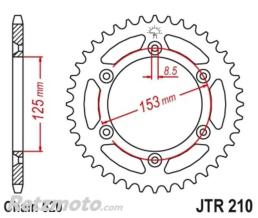 JT SPROCKETS Couronne JT SPROCKETS acier standard 210 - 520