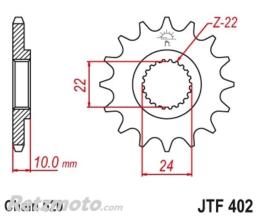 JT SPROCKETS Pignon JT SPROCKETS 16 dents acier standard pas 520 type 402