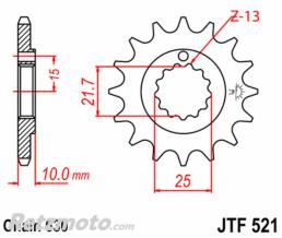 JT SPROCKETS Pignon 15 Dents JT SPROCKETS acier standard 521 - 630