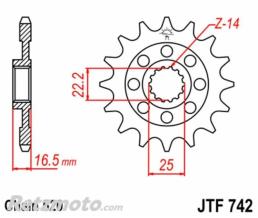 JT SPROCKETS Pignon JT SPROCKETS acier standard 742 - 520
