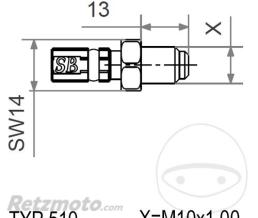 JMP- TYP510 M10X1.00 BLEU