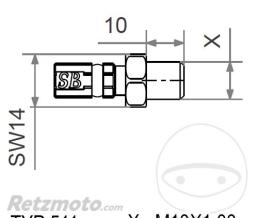 JMP- TYP511 M10X1.00 ROUGE