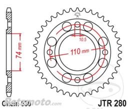 JT SPROCKETS Couronne 33 Dents Pas 530