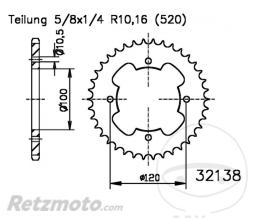 ESJOT Couronne 34 Dents Pas 520