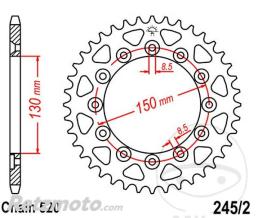 JT SPROCKETS Couronne 38 Dents Pas 520