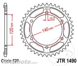 JT SPROCKETS Couronne 40 Dents Pas 520