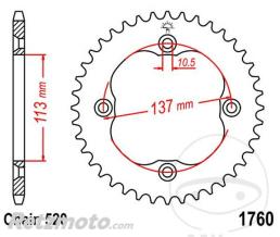 JT SPROCKETS Couronne 40 Dents Pas 520