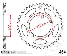 JT SPROCKETS Couronne 44 Dents Pas 420