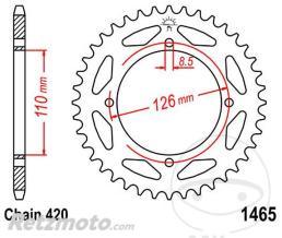 JT SPROCKETS Couronne 46 Dents Pas 420