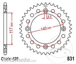 JT SPROCKETS Couronne 46 Dents Pas 428