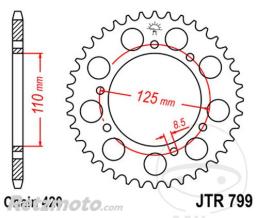 JT SPROCKETS Couronne 50 Dents Pas 420