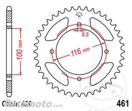 JT SPROCKETS Couronne 50 Dents Pas 420