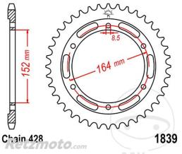 JT SPROCKETS Couronne 56 Dents Pas 428