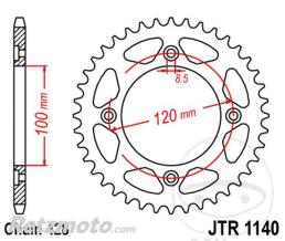 JT SPROCKETS Couronne 63 Dents Pas 428