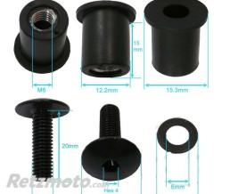 Insert/Ecrou Caoutchouc M6 mm (x8)