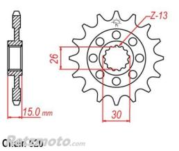 JT SPROCKETS Pignon Racing 15 Dents PAS 520