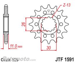 JT SPROCKETS Pignon 16 Dents JT SPROCKETS acier 1591 - 525