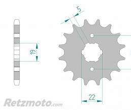 Kit cha�ne Yamaha TW125 '99 AFAM 428R1 14x50 renforc�(couronne standard)