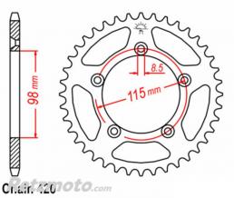 Kit cha�ne KTM SX65 DID 420 type NZ3 14x48 (couronne standard)