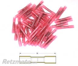 Bout � bout � sertir thermo-r�tractable BIHR �0,5/1,5mm� - 50pcs transparent rouge