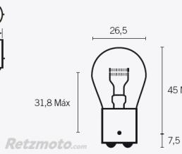 Boite de 10 ampoules V PARTS S25 12V-21/5W