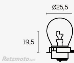 Boite de 10 ampoules V PARTS SB25 12V-15W