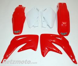 Kit plastique UFO couleur origine rouge/blanc Honda CR85R/RB